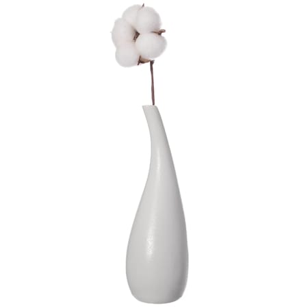 Uniquewise White Contemporary Unique Teardrop Shaped Ceramic Table Vase Flower Holder, 8 Inch QI004367.S